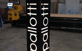 Lightbox column illuminated sign alucobond